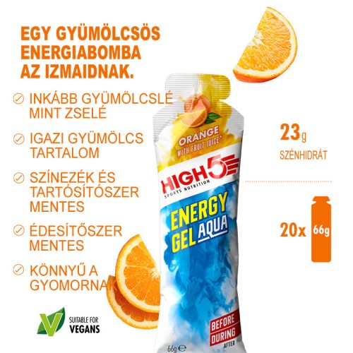 High5 Energy Gel Aqua Narancs 66g