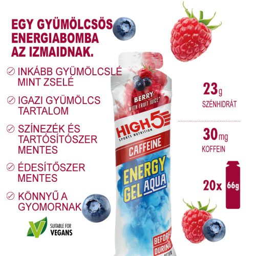 High5 Energy Gel Aqua Caffeine Nyárigyümölcs 66g