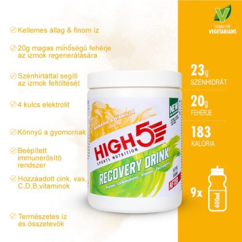 High5 Recovery Drink Banán/Vanilia 450g (9 adag)