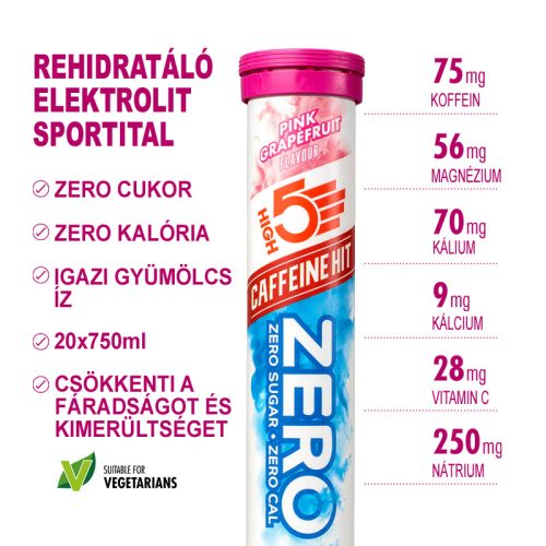 High5 ZERO Caffeine HIT Grapefruit (20 tabletta/fiola)